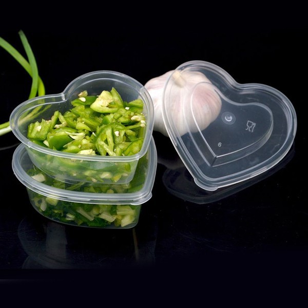 Peach Heart Disposable Heart Shaped Seasoning Box